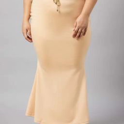 Secrets By ZeroKaata Beige Plain Saree Shapewear-picture-11