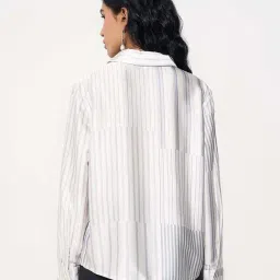 Annabelle By Pantaloons Off White Regular Fit Striped Shirt image 2