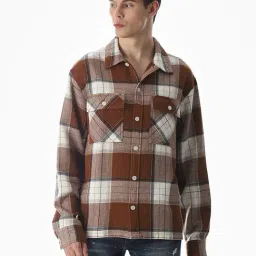 Jack & Jones Brown Cotton Regular Fit Checks Shirt-picture-27