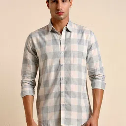 MARK & ALBERT Men Slim Fit Checked Casual Shirt-picture-11