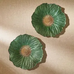 Pure Home and Living Green Glass Floral Shaped Dinner Plates - Set of 2-picture-44