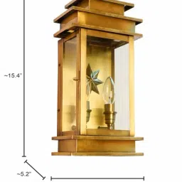 FOS LIGHTING Antique Brass Art Deco Star Rectangular Wall Sconce image 5