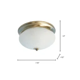 Fos Lighting Zenith Crackle  Glass 254 mm(10 Inch)es Flush Mount Brass Ceiling Lamp - Zenith-Crack-CL2 image 4