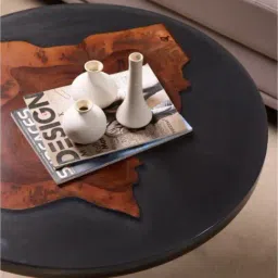 Wewood Black Epoxy Resin & Wood Coffee Table image 4