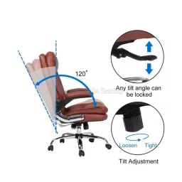 Divano Modular Leatherate Maroon High Back Office Chair, MI206 image 3