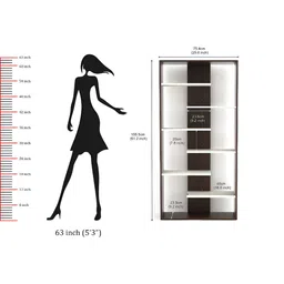 bluewud Brown & White 7 Tier BookShelf image 2