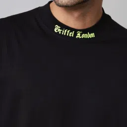 Griffel Black Cotton Loose Fit Printed T-Shirt image 5