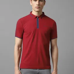 Louis Philippe Red Regular Fit Polo T-Shirt-image-28