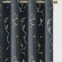 Urban Space Gold Leaf Grey Polyester Black Out Door Curtain-picture-27