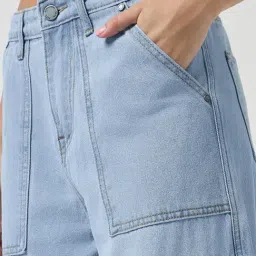 Bewakoof Blue Cotton Solid Jeans image 5