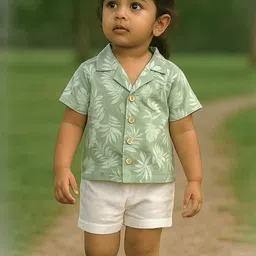 IRSIA Girls Linen Clothing Set-image-0