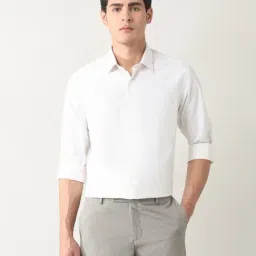 Arrow Yellow Slim Fit Checks Shirt-image-12