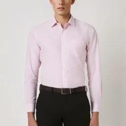 Van Heusen Pink Cotton Regular Fit Texture Shirt-picture-22