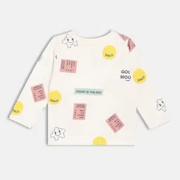 Miniklub Boys White Regular Fit Printed T-Shirt image 2