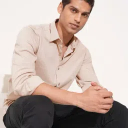 Peregrine By Pantaloons Beige Regular Fit Shirt image 4