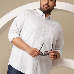 Sztori Plus Size Premium Micro Ditsy Printed Pure Cotton Casual Shirt-picture-22