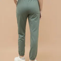 fame forever by lifestyle Fame Forever Green Cotton Regular Fit Trousers image 2