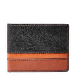 Fossil Black & Brown Paneled Bi-Fold Wallet-picture-6