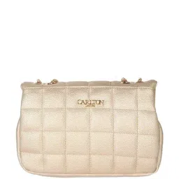 Carlton London Golden Quilted Medium Shoulder Handbag-image-28