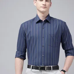 Arrow Manhattan Slim Fit Opaque Striped Pure Cotton Formal Shirt-picture-17