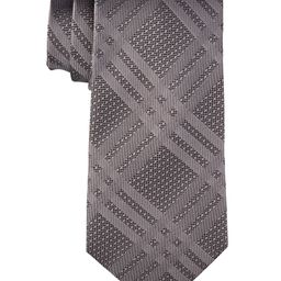 The Tie Hub Men Checked Woven Design Pure Silk Skinny Tie-picture-39