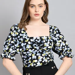 PRETTY LOVING THINGFloral Print Crop Top-image-0