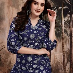 Sangria Floral Printed Regular Kurti With Salwar-picture-35