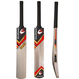 Sppartos Corona Kashmir Willow Cricket Bat with Half Cane Handle - Full Size Cricket Bat for Leather/Hard Tennis Ball Play - Ideal for All Skill Levels image 1
