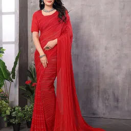 Moda Rapido Women Striped Saree image 1