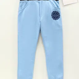 Earth Conscious Placement Printed Jogger Style Unisex Track Pant - Sky Blue-picture-14