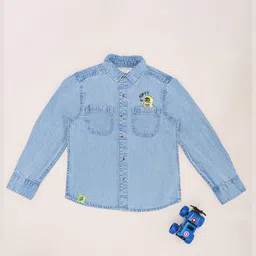 Pantaloons Junior Denim Full Sleeves Robot Printed Shirt - Angel Falls-picture-17