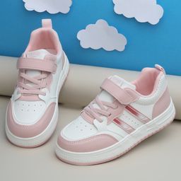 TRUFFLE COLLECTION Colour Blocked With Lace Up & Velcro Closure Sneakers - Pink-picture-29