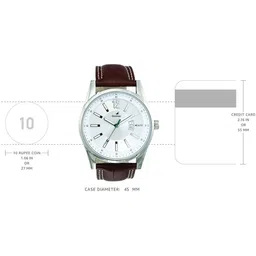 PERUCCI Men Brass Printed Dial & Leather Textured Straps Analogue Watch WATGS4CCYE3ENAXD image 4