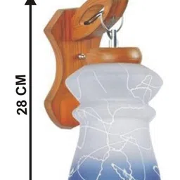 1ST TIME Blue & White Printed Wood Contemporary Abstract Shaped Shaped Wall Lamp image 5