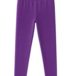 Charm n Cherish Cotton Blend Knit Solid Leggings - Purple image 4
