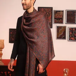 Pashmoda Men Woven Design Woolen Stole image 5