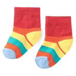 Cute Walk by Babyhug Anti Bacterial Ankle Length Socks Star Design Pack Of 3 - Multicolour image 4