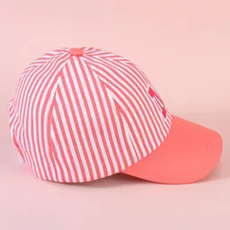 Babyhug Baseball Cap with Stripes - White & Pink image 4