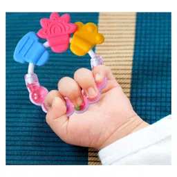 Joy Buzz Baby Silicone Rattle & Fruit Teether Pack Of 2 - Pink & Yellow image 5