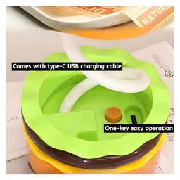 SCHOOLISH Creative Hamburger Table Lamp with Pencil Sharpener Burger Design 360° Flexible Neck Study Desk Lamp USB Rechargeable Small LED Night Light for Kids & Adults Room, Home, Office Decoration- PACK OF 1- COLOR MAY VARY image 5