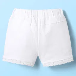 Babyhug Cotton Woven Half Frill Sleeves Floral Printed Top & Shorts Set - White & Blue image 5