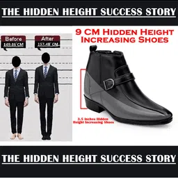 Bxxy Men 9 Cm Hidden Height Increasing Block-Heeled Buckle And Zip Party Boot image 4