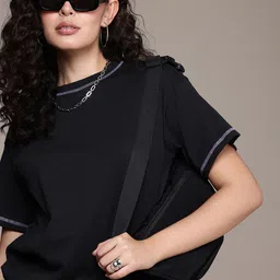 The Roadster Life Co. Drop-Shoulder Sleeves Oversized T-shirt-image-26