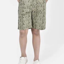 Crimsoune Club Kids Olive Cotton Printed Shorts-image-49