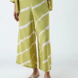 Utsa by Westside Lime Green Tie-Dye Design Palazzos-image-26