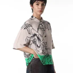 Only Beige Viscose Printed Shirt image 3