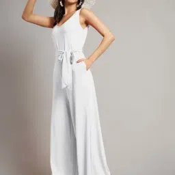 Brinns White Cotton Regular Fit Jumpsuit image 5