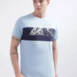 Iconic Men Colourblocked Regular Fit Cotton T-shirt-picture-24
