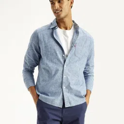 Levi's Light Blue Cotton Regular Fit Floral Print Shirt image 5