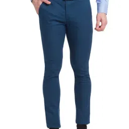 Park Avenue Blue Super Slim Fit Trousers-picture-21